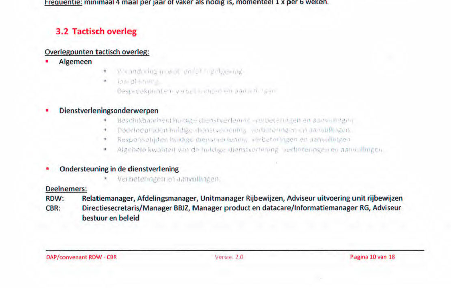 Screenshot van een zeer slecht leesbaar convenant van het CBR